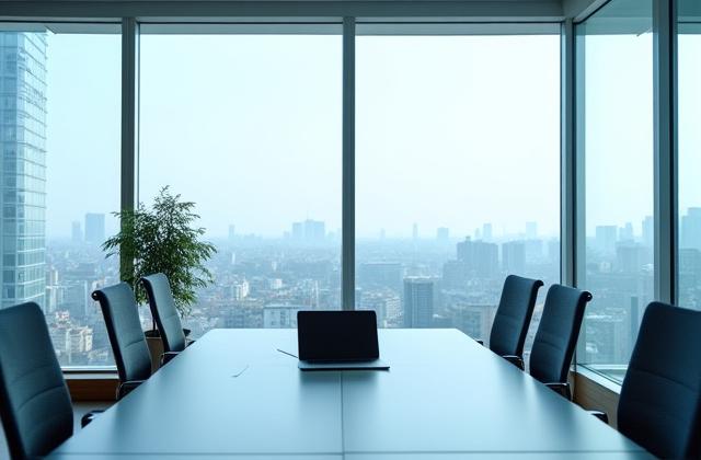 Ufficio moderno di Forge Invest a Milano con vista sulla città.